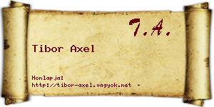 Tibor Axel névjegykártya